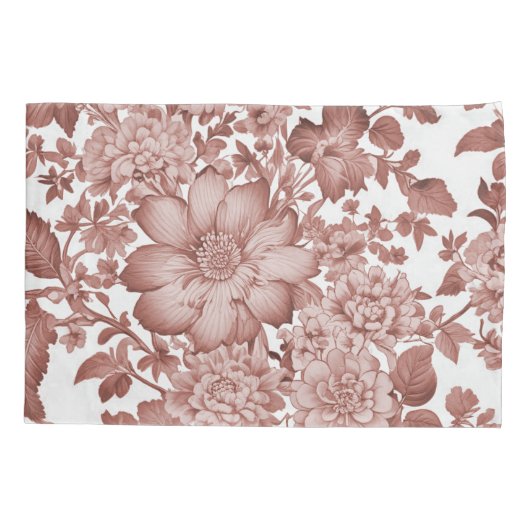 レッドヴィンテージChinoiserieフローラ パーソナライズされた 枕カバー (裏面)