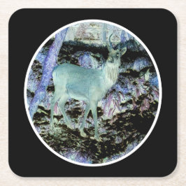 レッド不気味ディアスタグ紙コースター スクエアペーパーコースター