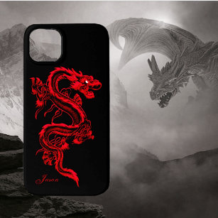 レッド中国のスタイルドラゴン iPhone 13ケース