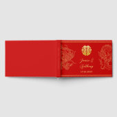 レッド中国のス結婚ドラゴンフェニックス披露宴 ゲストブック (全面)