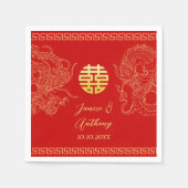 レッド中国のス結婚ドラゴンフェニックス披露宴 スタンダードカクテルナプキン (正面)