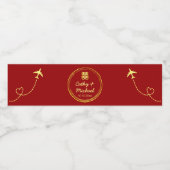 レッド中国の結婚のダブル・ハピネス・スタンプ・ロゴ ペットボトルラベル (シングルラベル)