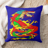 レッド中国の・ドラゴン クッション (ブランケット)