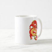 レッド中国の・ドラゴン コーヒーマグカップ (正面右)