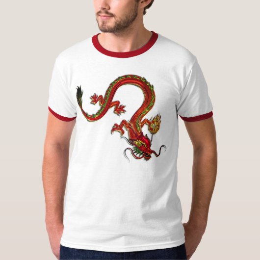 レッド中国の・ドラゴン Tシャツ (正面)