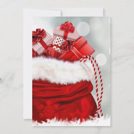 レッド企業のクリスマスホリデーディナーパーティー 招待状 (裏面)