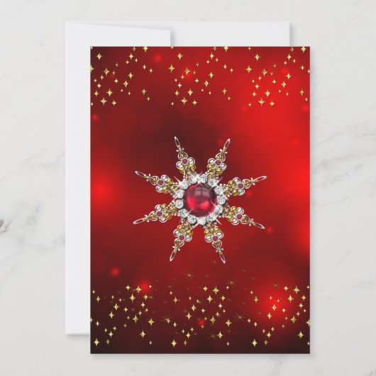 レッド企業の金ゴールドバウズクリスマスホリデーパーティー 招待状 (裏面)