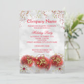 レッド企業の金ゴールドホワイトクリスマスホリデーパーティー 招待状 (スタンド正面)