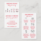 レッド体ジュエリーピアシング 名刺 (正面/裏面)