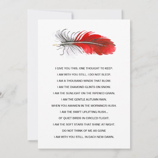 レッド先住民アメリカンフェザーメモリアルインディアントライバル シーズンカード (正面)