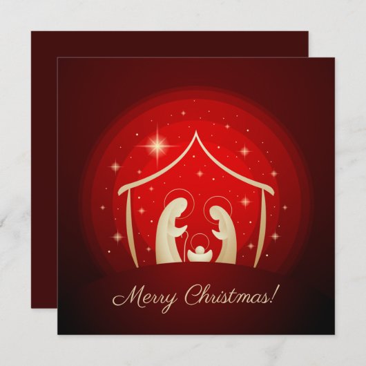 レッド出生メリークリスマス シーズンカード (正面/裏面)