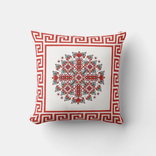 レッド刺繍デザイン クッション (正面)