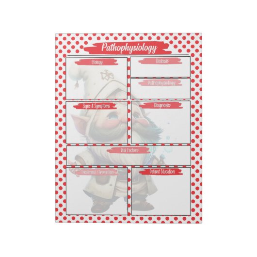 レッド博士格言看護 – 病態生理学テンプレート ノートパッド (回転)