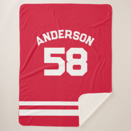 レッド名前をカスタムする&ナンバースポーツファン シェルパブランケット