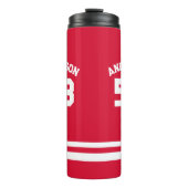 レッド名前をカスタムする&ナンバースポーツファン タンブラー (正面)