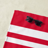 レッド名前をカスタムする&ナンバースポーツファン ビーチタオル (インサイチュ)