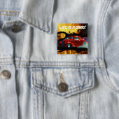 レッド喫煙ドアスラマードラッグレーシングカー 缶バッジ (インサイチュ)