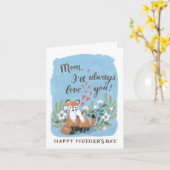 レッド図解入りの、写真付きのキツネマザーズデイカード カード (黄色い花)