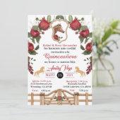 レッド女性のカーボーイウェスタン招待状キンセアニェラ招待状 招待状 (スタンド正面)