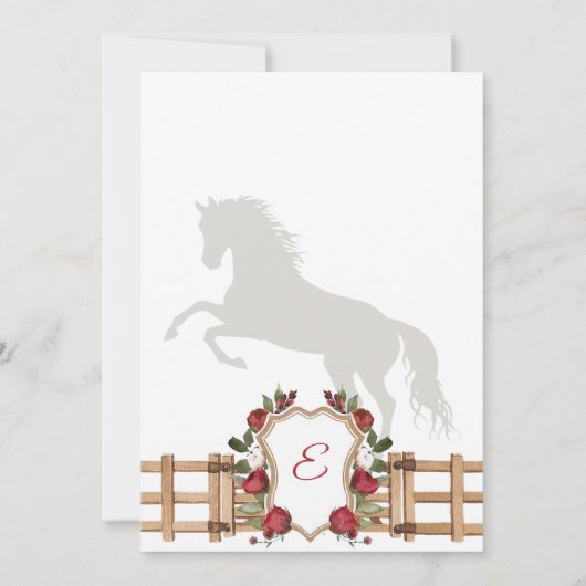 レッド女性のカーボーイウェスタン招待状キンセアニェラ招待状 招待状 (裏面)