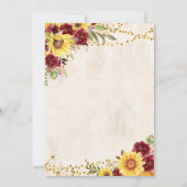 レッド女性のカーボーイブラウンヘアバラ&ひまわり赤ちゃんシャワー 招待状 (裏面)