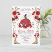 レッド女性のカーボーイプリンセスホースチャロキンセニェラ 招待状 (スタンド正面)