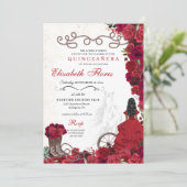 レッド女性のカーボーイランチェロウェスタンキンセアニェラ 招待状 (スタンド正面)