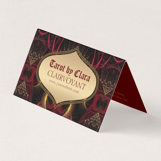 レッド女神テンプルタロット折り畳み名刺 名刺 (正面)