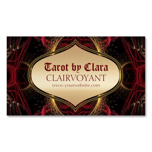 レッド女神テンプルタロット マグネット名刺 (正面)