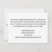 レッド実在エテート会社カスタムホームアニバーサリー カード (裏面)