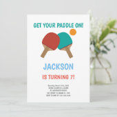 レッド対グリーンピンポン誕生日招待状 招待状 (スタンド正面)