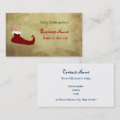 レッド小妖精や小人スリッパとキャンディカン 名刺 (正面/裏面)