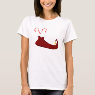 レッド小妖精や小人スリッパとキャンディカン Tシャツ