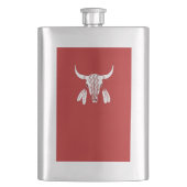 レッド幽霊ダンスバッファローステンレススチールフラスコ フラスク (正面)