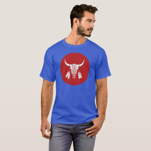 レッド幽霊ダンスバッファローブルーTシャツサークル Tシャツ