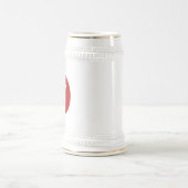 レッド幽霊ダンスバッファローホワイトスタインw金ゴールドトリム ビールジョッキ (中央)