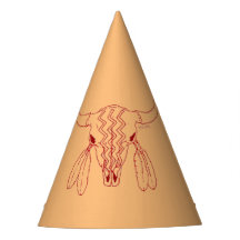 レッド幽霊ダンスバッファローラインタンパーティー帽子