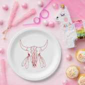 レッド幽霊ダンスバッファローライン大きな紙プレート ペーパープレート (パーティー)