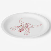 レッド幽霊ダンスバッファローライン大きな紙プレート ペーパープレート (アングル)