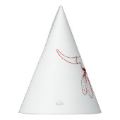 レッド幽霊ダンスバッファローライン白いパーティー帽子 パーティーハット (左)