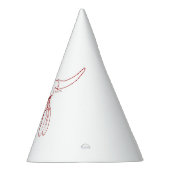 レッド幽霊ダンスバッファローライン白いパーティー帽子 パーティーハット (右)