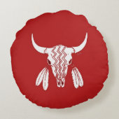 レッド幽霊ダンスバッファローラウンドポリ装飾用クッション ラウンドクッション (裏面)