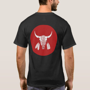 レッド幽霊ダンスバッファロー黒のTシャツサークルバック Tシャツ