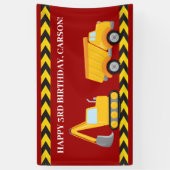 レッド建築トカスタムラック少年バースデーパーティー 横断幕 (縦)