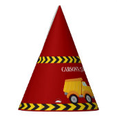 レッド建築車カスタム車ボーイズ誕生日 パーティーハット (左)