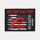 レッド彼女の戦いの娘の法律のハート病Us Fla フリースブランケット (正面(横))