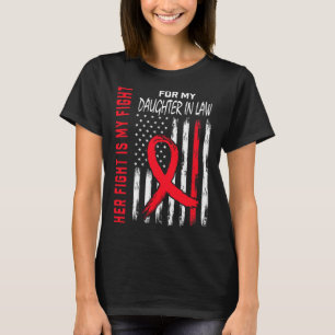 レッド彼女の戦いの娘の法律のハート病Us Fla Tシャツ