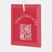 レッド心地よいと喜び ガラスオーナメント (正面左)