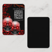 レッド怖いフローラ濃いムーディゴシックスカルハロウィン エンクロージャーカード (正面/裏面)