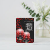 レッド怖いフローラ濃いムーディゴシックスカルハロウィン エンクロージャーカード (スタンド正面)